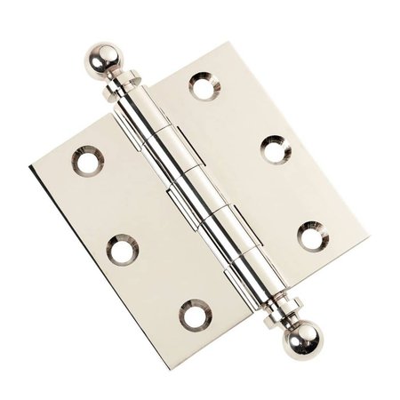 EMBASSY 3 x 3 Solid Brass Hinge, Polished Nickel Finish with Ball Tips 3030US14B-1